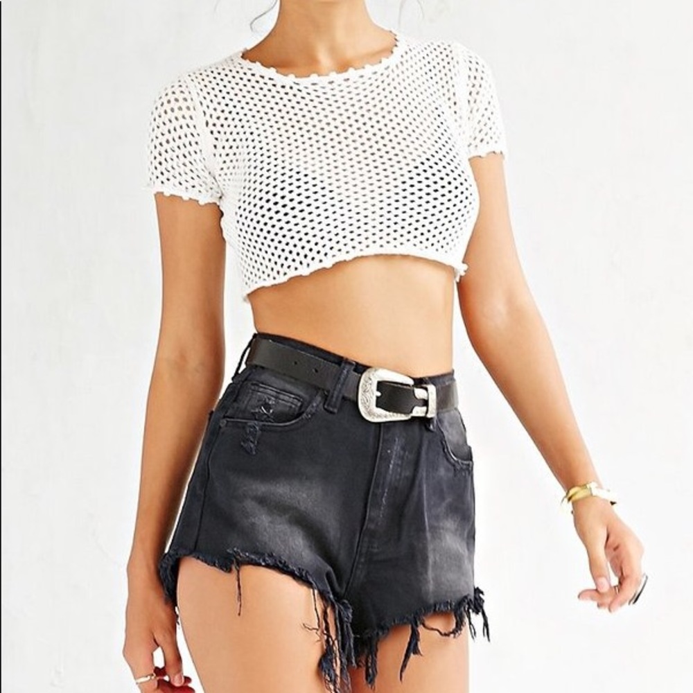 Black Unif Taryn Denim Cutoff Short